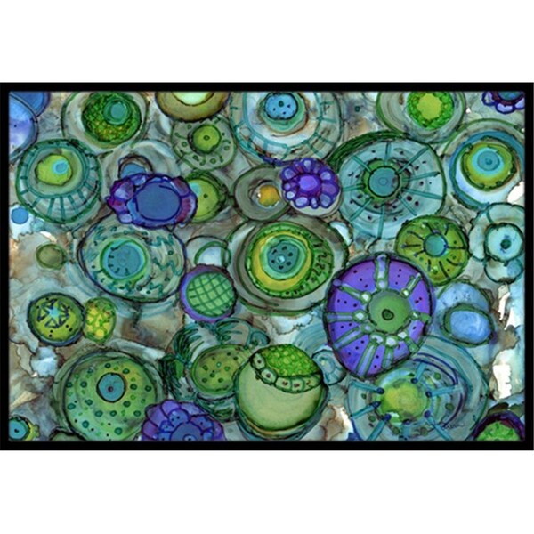 Jensendistributionservices Abstract in Blues & Greens Indoor or Outdoor Mat, 24 x 36 in. MI2557803 - main